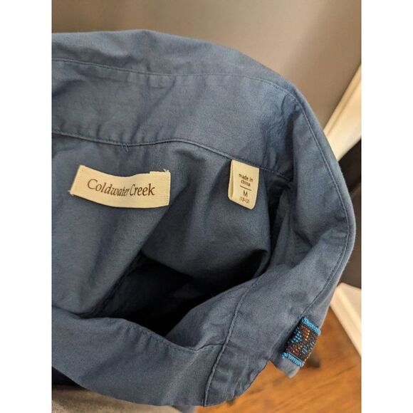 *3 For $12* Coldwater Creek Women's Button‎ Down with Southwest Trim - M - Picture 5 of 11